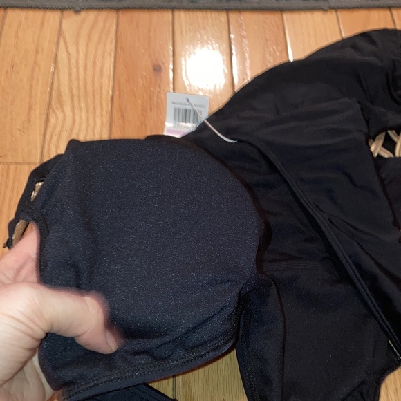 NWT Blue Rod Beattie One Piece Black Swimsuit with Gold Trim - Picture 5 of 7